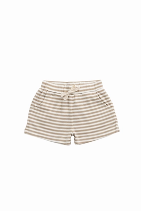 denim alternative Pima Cotton Wesley Short - Slim Stripe Brioche/Cloud