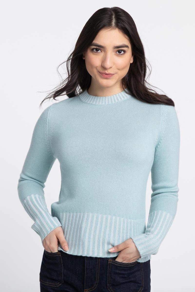 Active Wear Plaited High Rib Crew Sweater