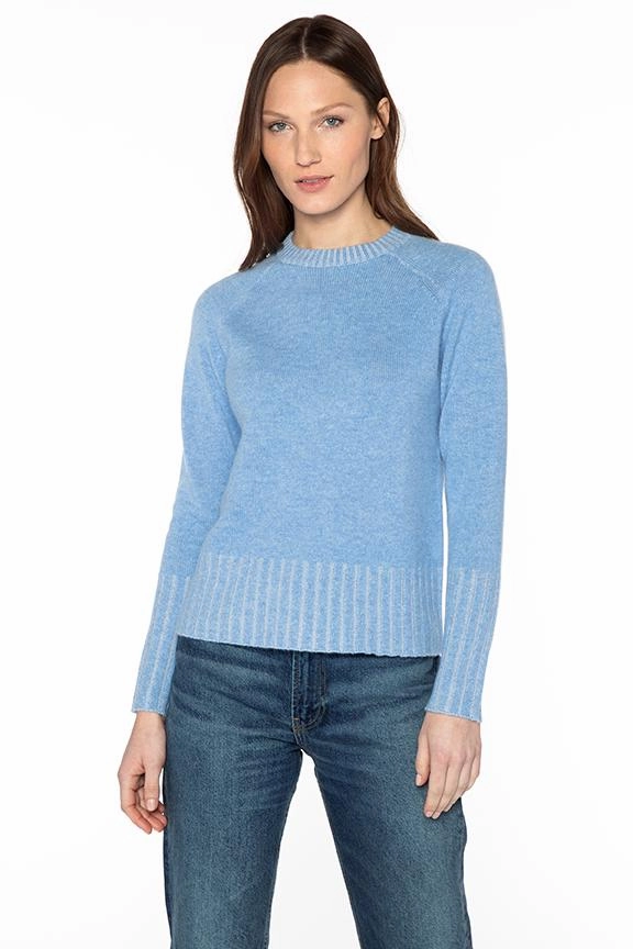 Cozy and Soft Plaited Rib Crew Sweater