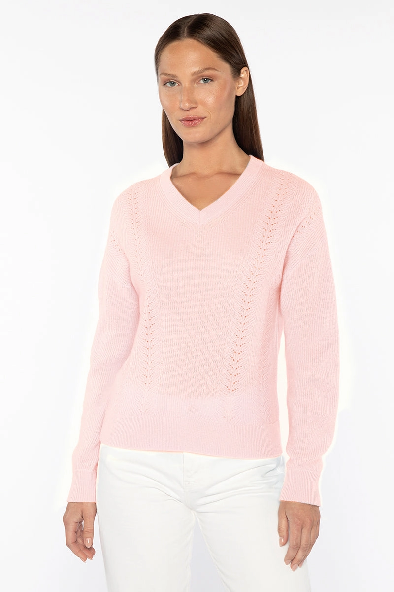Pointelle Detail Rib Vee Sleek Comfort Wear
