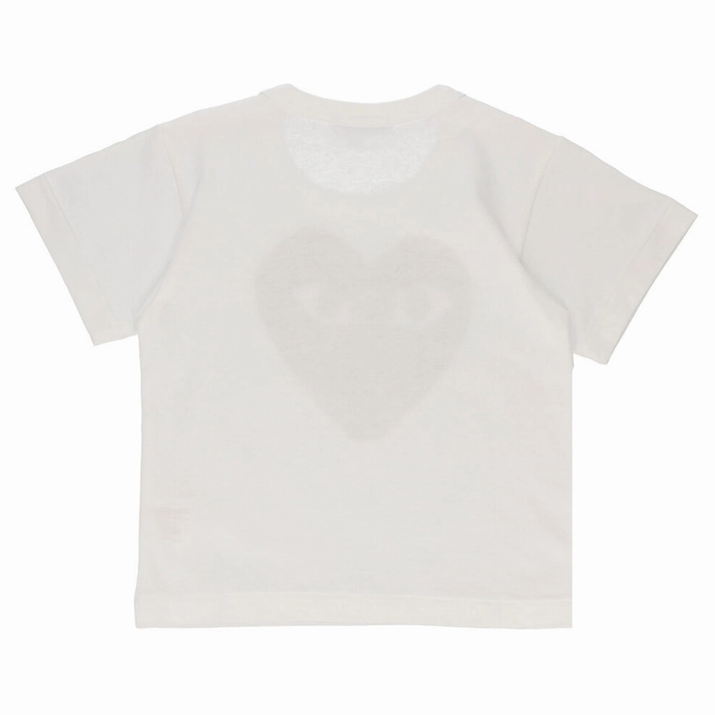 Comme Des Gar?ons Play Kids Heart Logo T-Shirt Seam Free Back Organic Cotton Blend