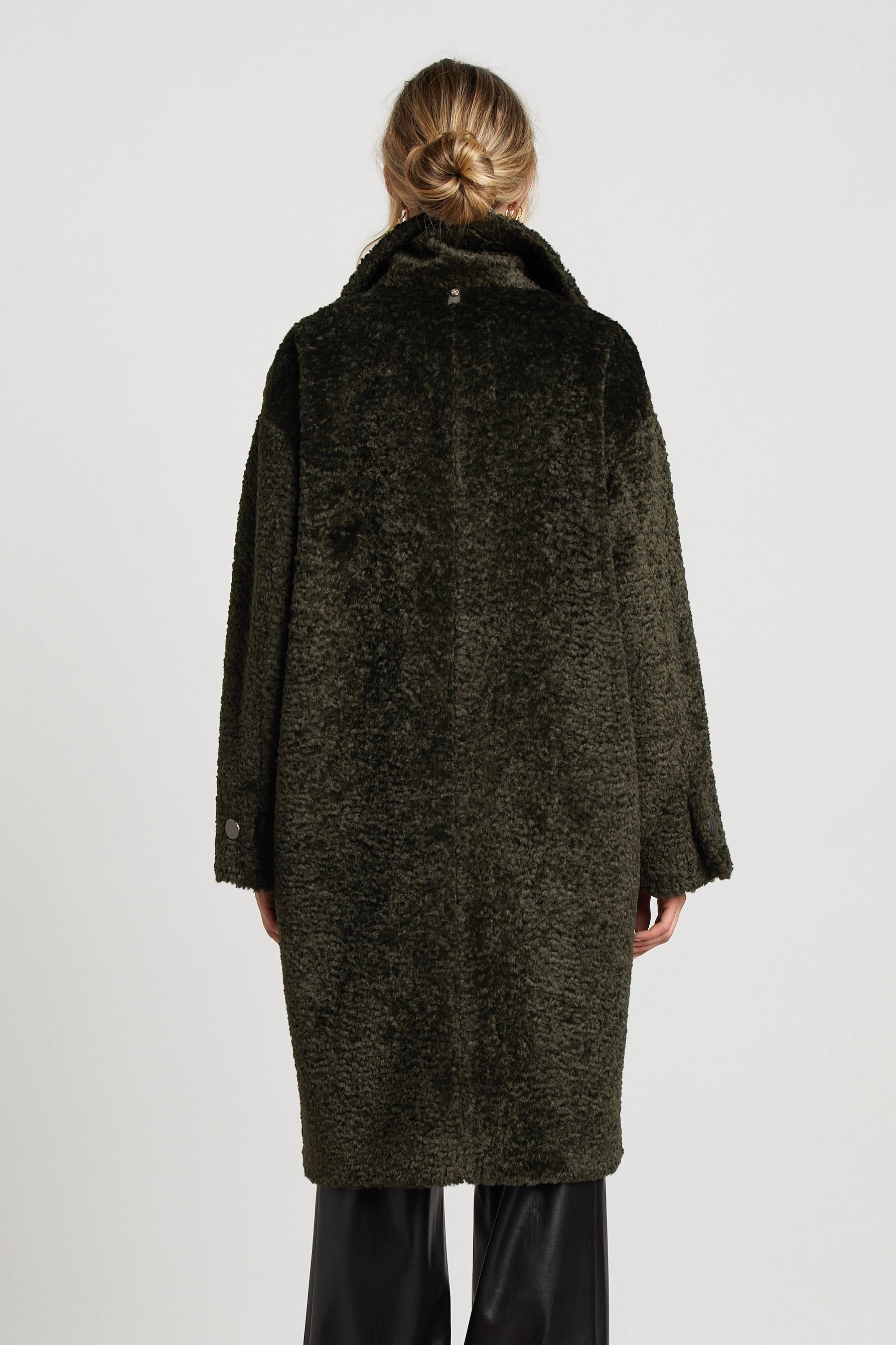 Polly Long Faux Fur Coat - Forest Green Tear Resistant Weave Airflow Ventilation System