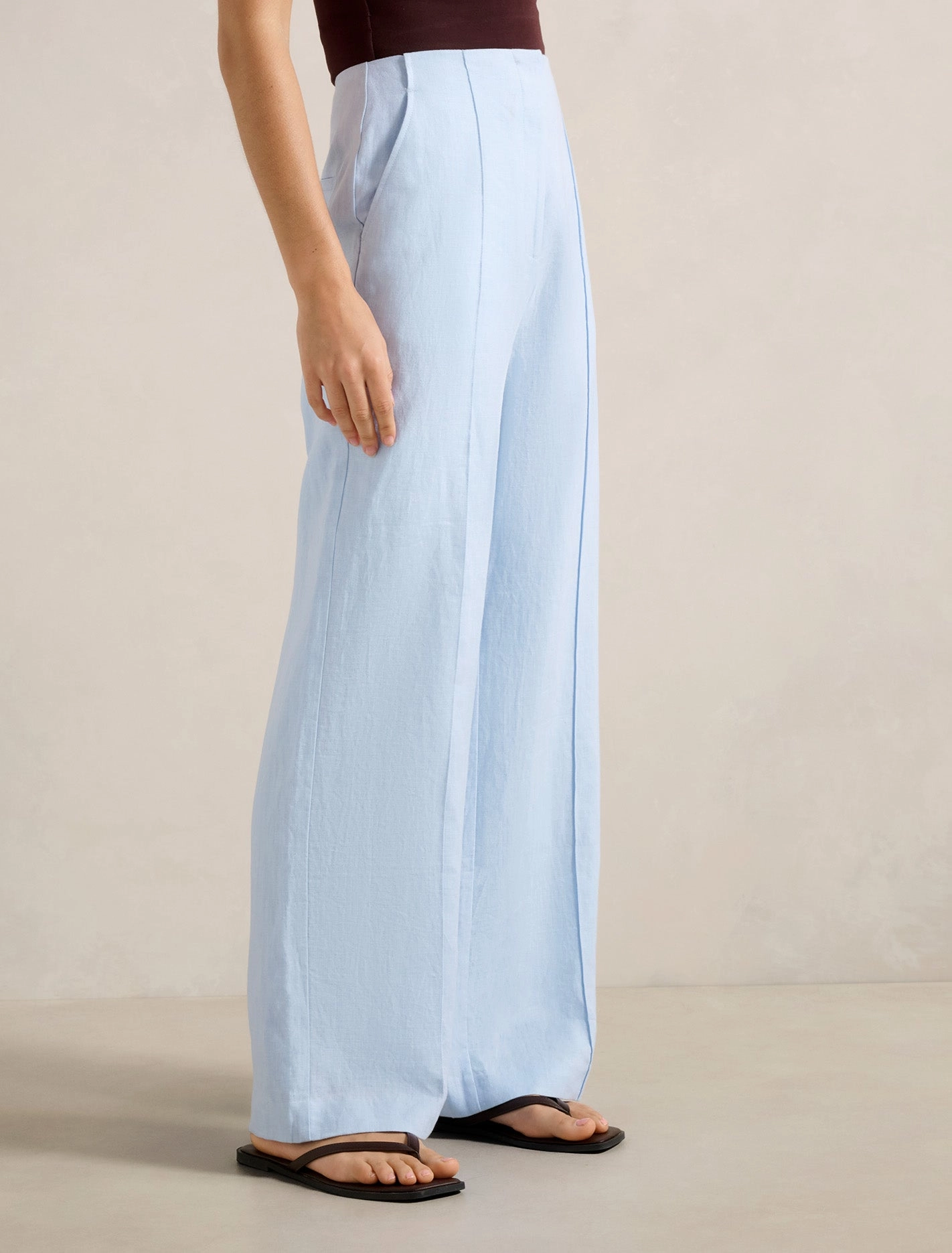 Posey Linen Wide Leg Pants Breathable mesh lining