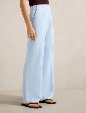 Flat Lock Seams Multi Pocket Design Posey Linen Wide Leg Pants
