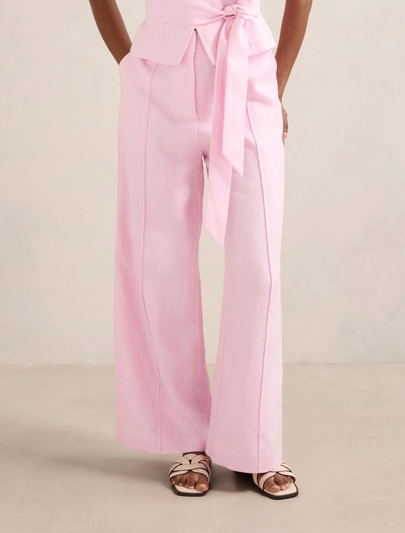 Posey Petite Linen Wide Leg Pants Modern Cut