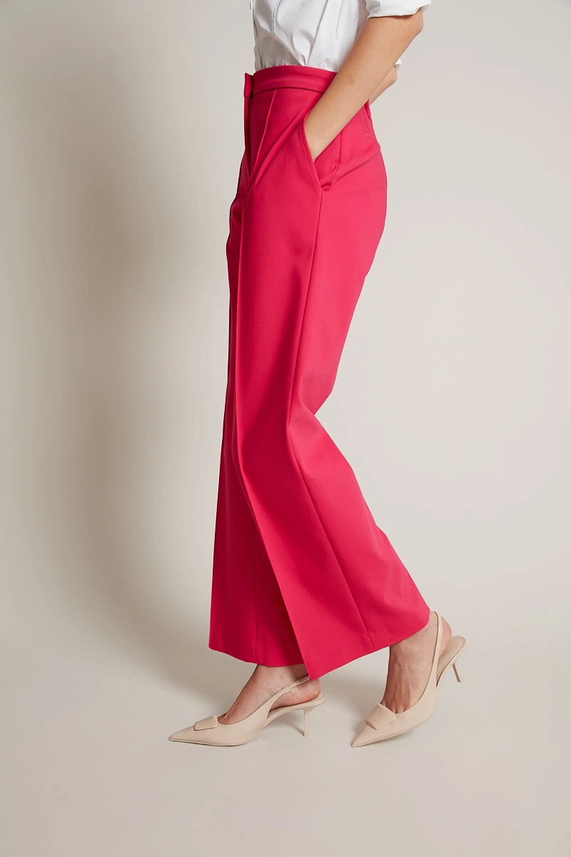 Preston Pin Tuck Pants With Slant Pockets - Raspberry Fashion Staple