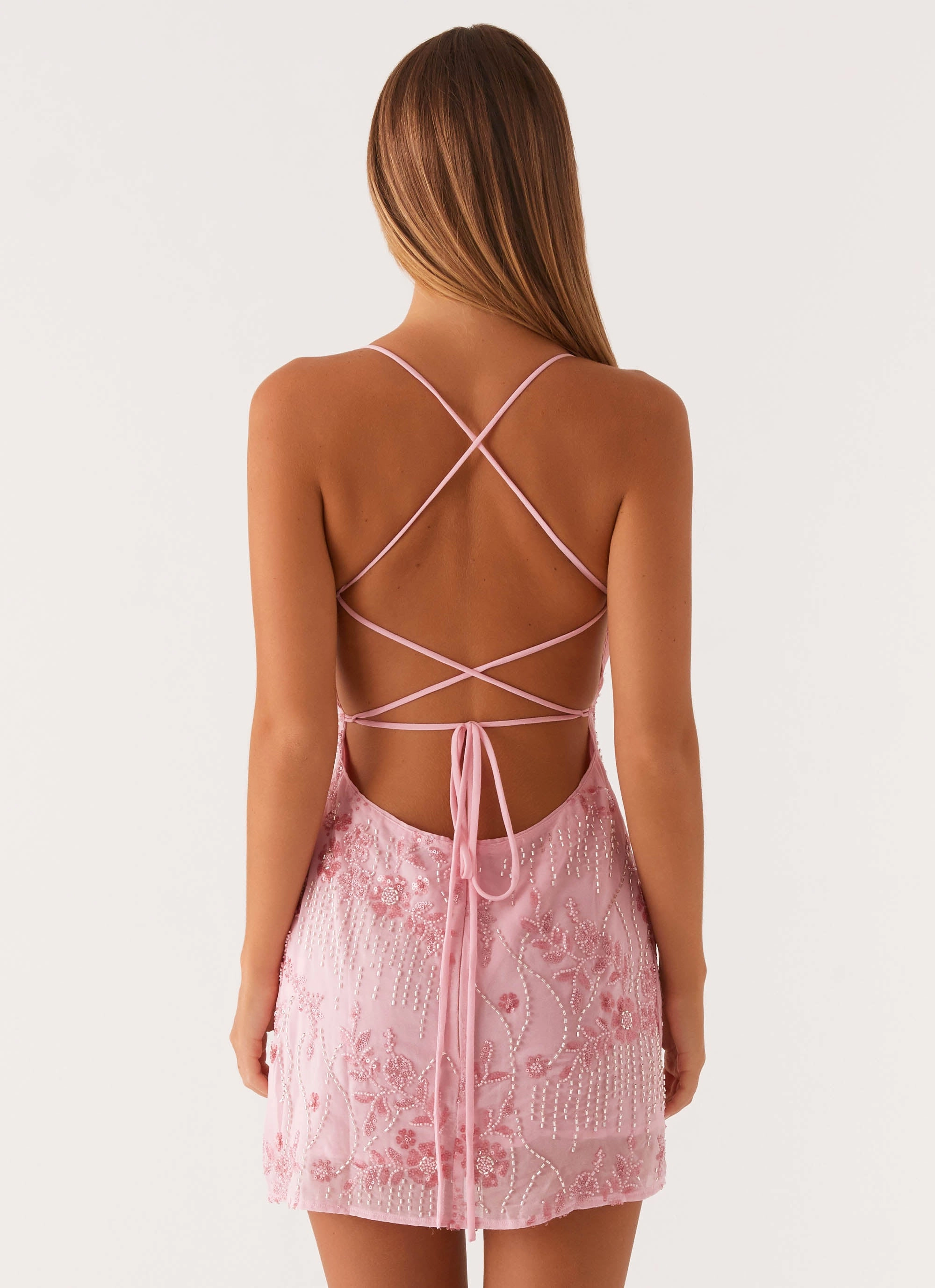Vietta Sequin Cami Mini Dress - Pink Refined Presence Fashion Layers