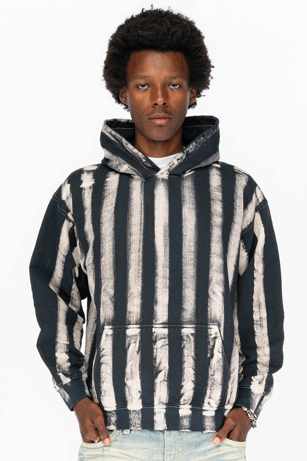 PRISONER BLACK/WHITE PULLOVER HOODIE  WITH RJ ALCATRAZ PRINT DESCRIPTION Urban Comfort product launch