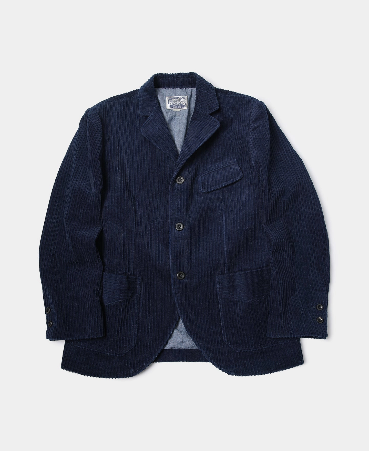 1920s French Indigo Corduroy Suit Jacket Crisp Layer GlowInTheDarkAccents