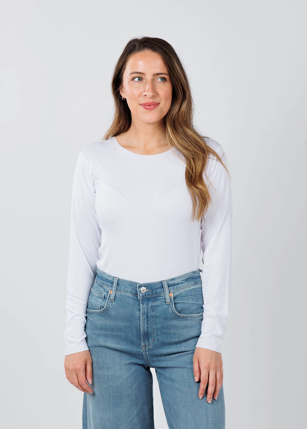 Julia Long Sleeve Top - White Casual Chic