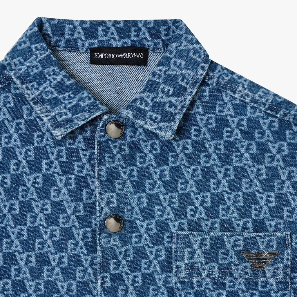 Casual Jacket UVProtectionCoating Emporio Armani Junior Logo All-Over Shirt