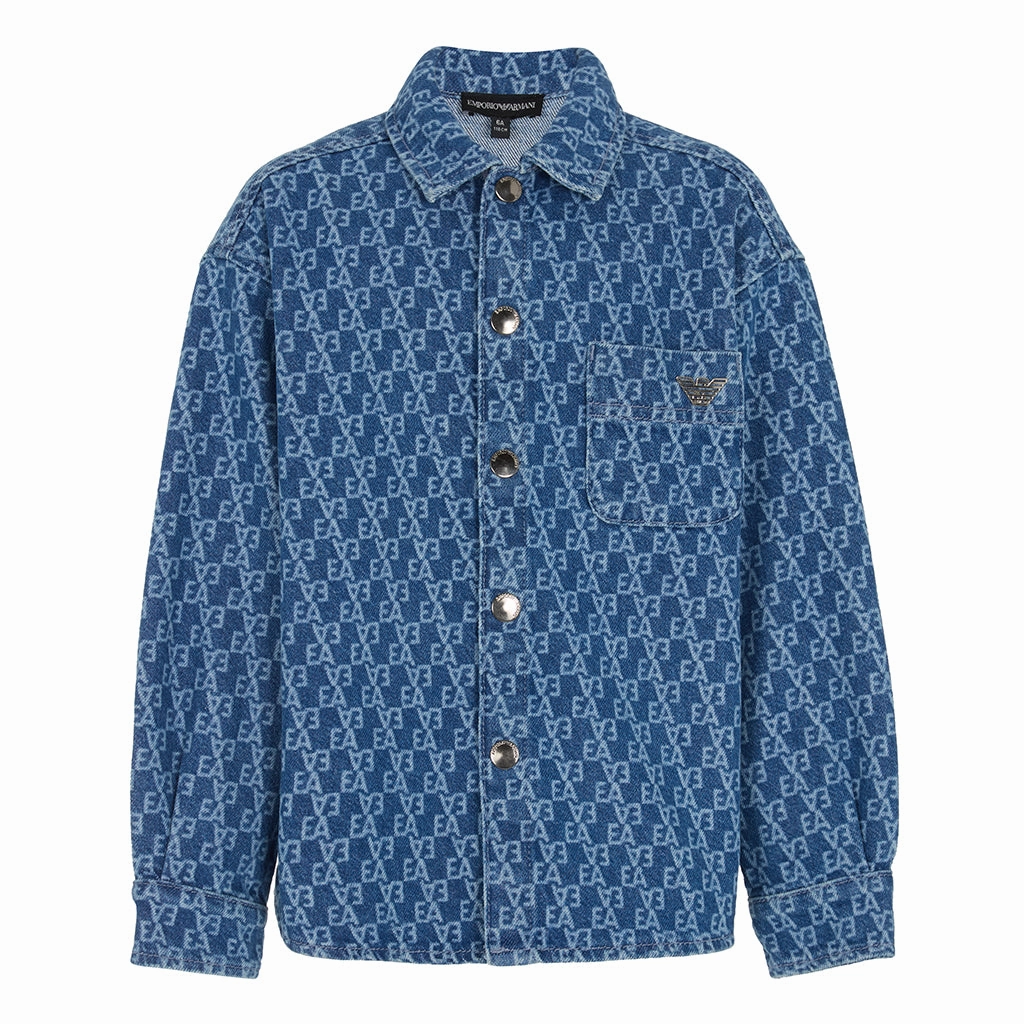 Buttery Soft Feel Emporio Armani Junior Logo All-Over Shirt