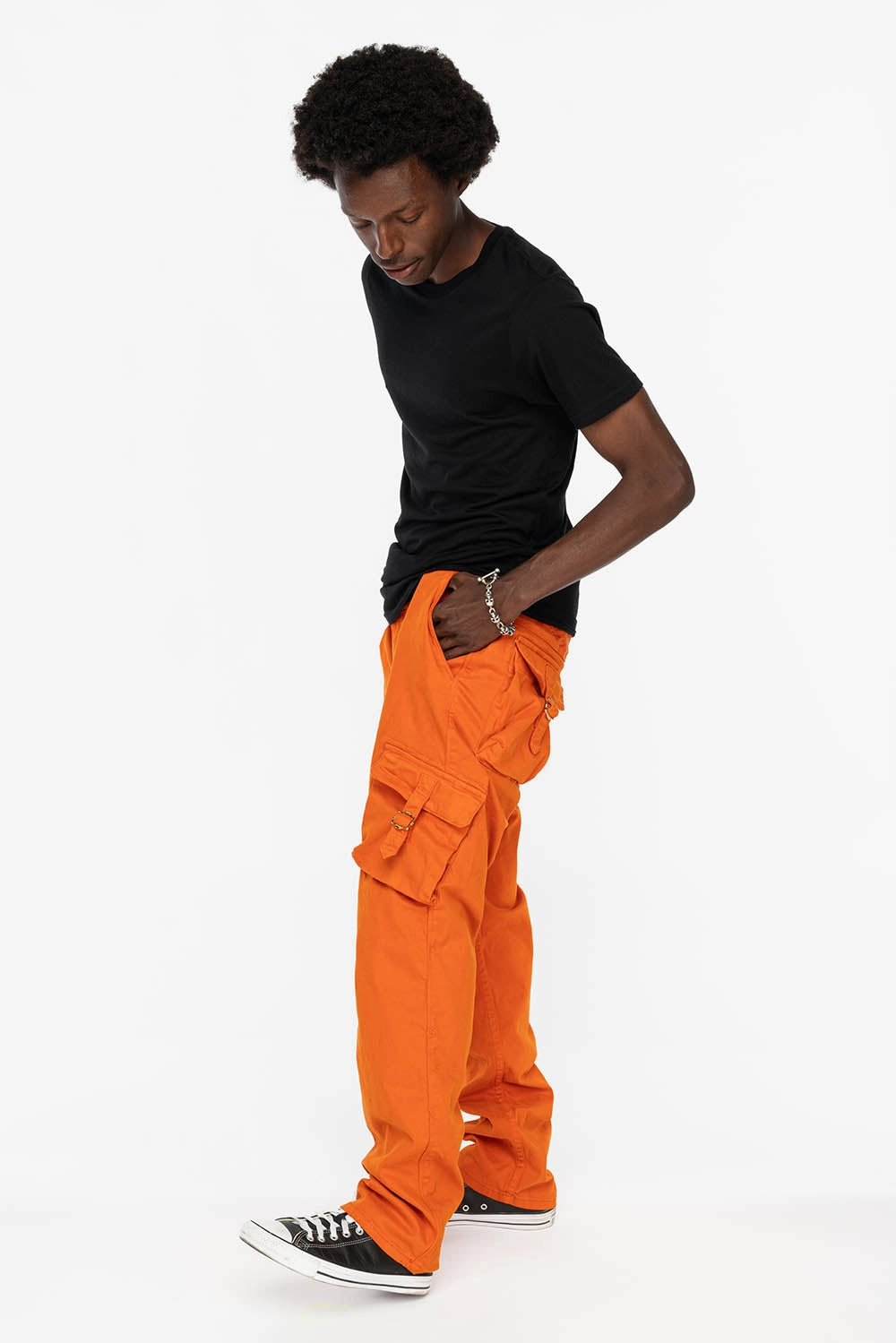 Quick Dry Weave Technology Teen Outfit Night Out Party Look ROBINS NEW MILITARY STYLE CARGO PANTS IN ORANGE COLOR WASH