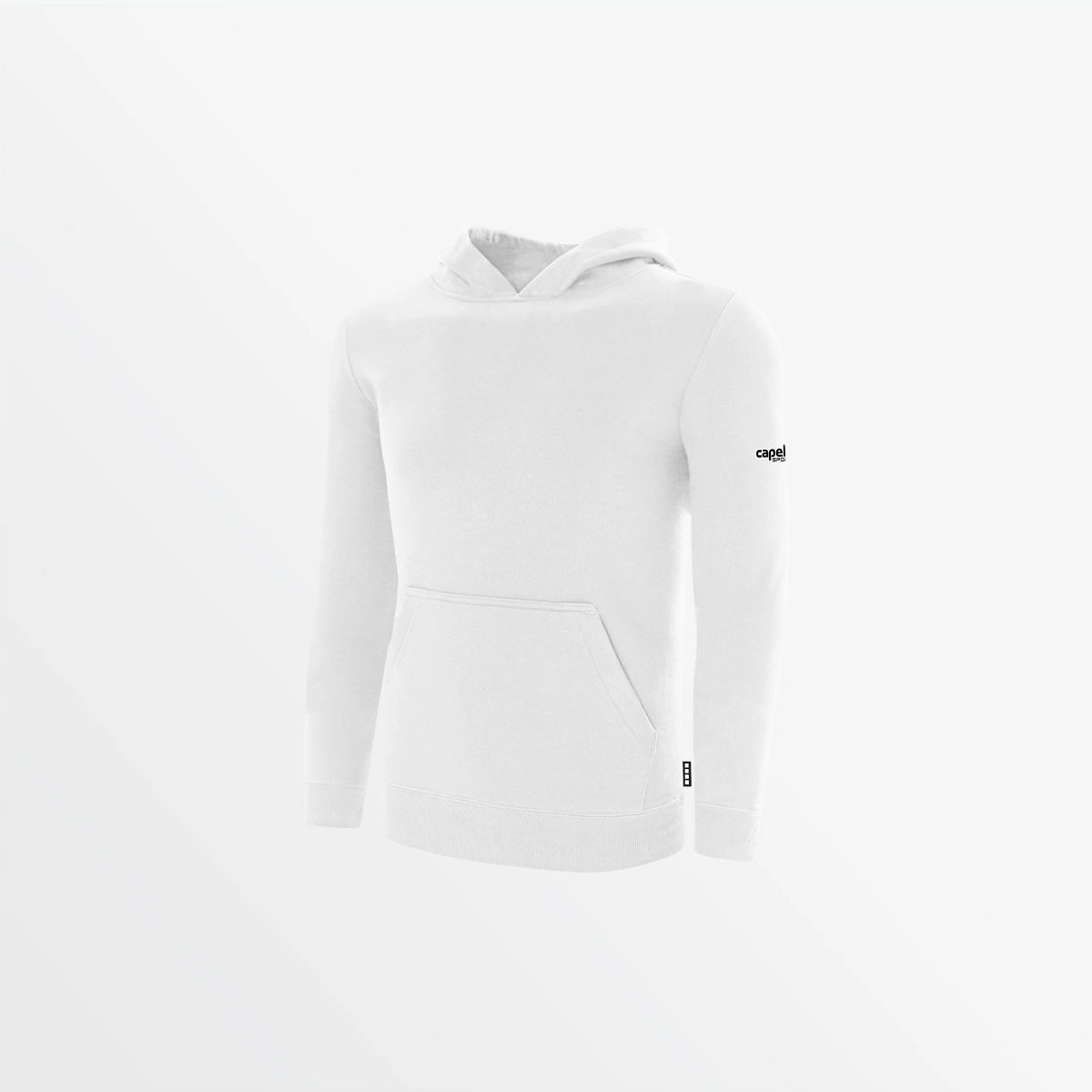 FrictionResistant Trim NonRestrictiveCollar YOUTH BASICS FLEECE PULLOVER HOODIE WITH SLEEVE LOGO