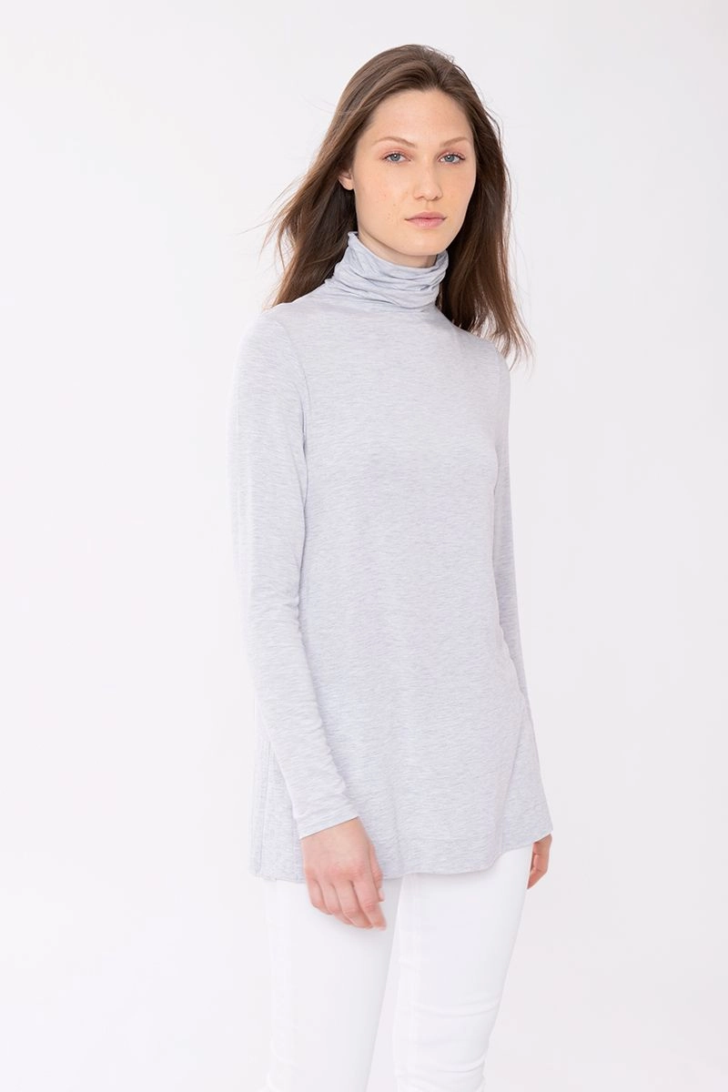 Effortless Knit Bamboo Scrunch Neck Tunic