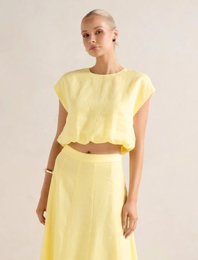 Georgina Bubble Hem Top TaglessCollar