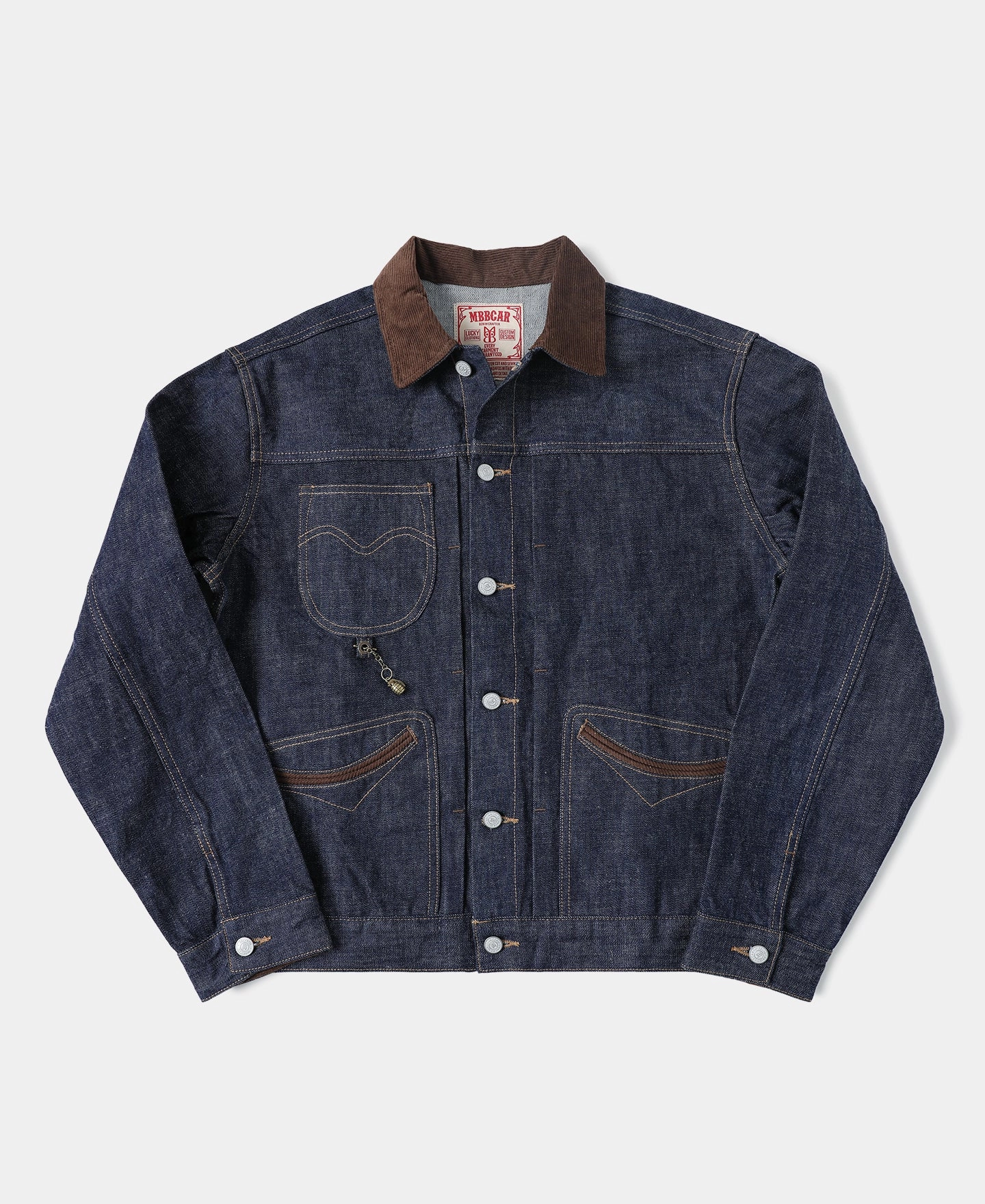 Quick Access Pockets 1940s Corduroy Collar Selvedge Denim Jacket