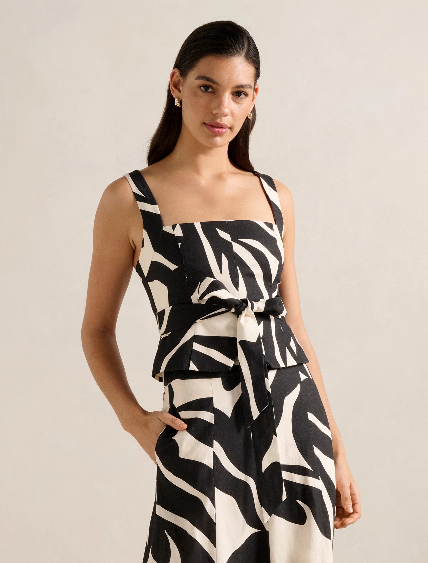 Darcy Tie Detail Top LayeredCollar