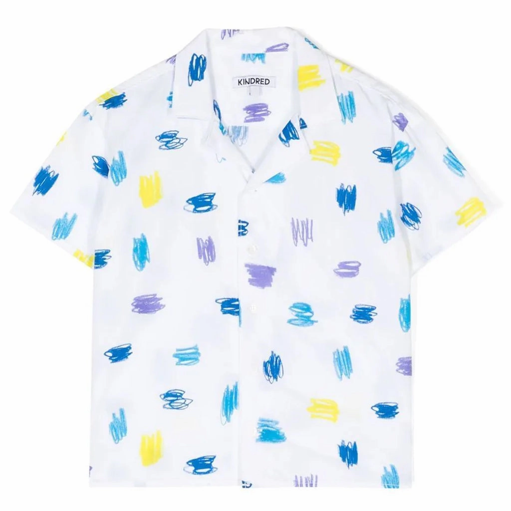 KINDRED Scribble Print Short Sleeve Shirt TurtleneckDesign