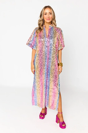 Heritage-Brand Beaded-Sleeve Leighton Sequin Midi Dress - Loving Me