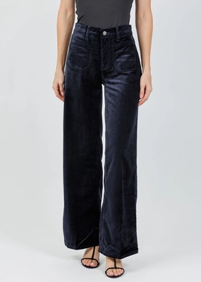 Fashion Forward Le Slim Palazzo Modernist Pocket Jeans - Navy Velvet