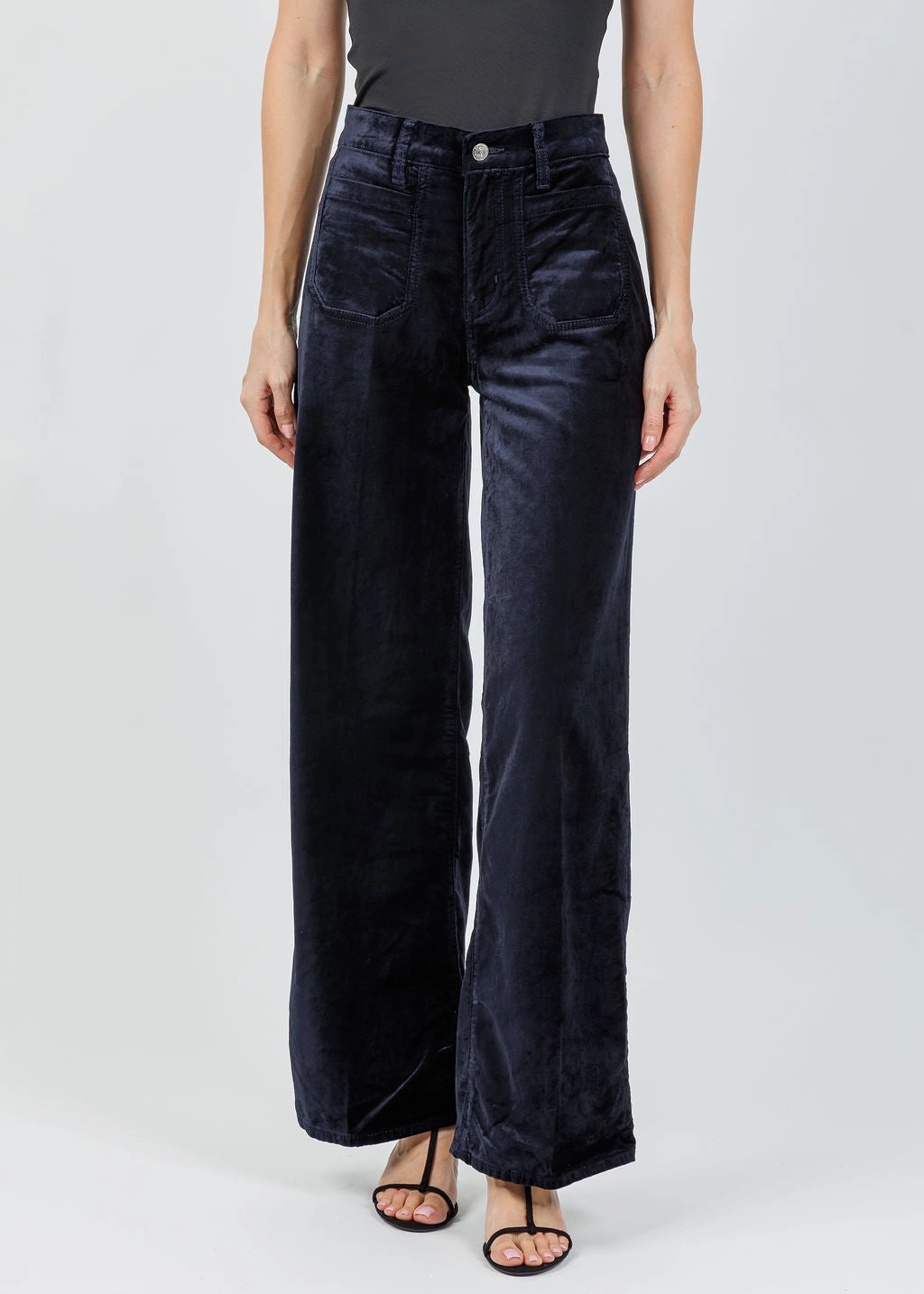 Fashion Forward Le Slim Palazzo Modernist Pocket Jeans - Navy Velvet