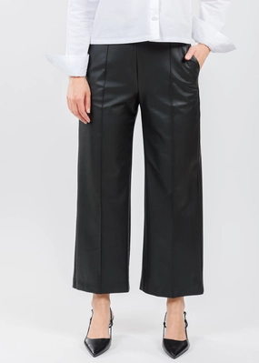 AntiSnagZippers Chiara Crop Vegan Leather Pants - Black