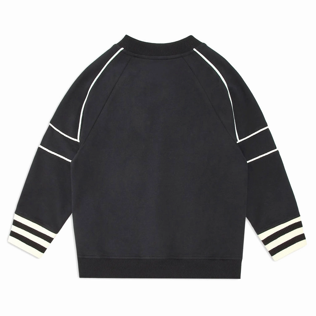 Emporio Armani Junior Oversized Sweatshirt In Jersey With Logo Crest Patch Anti Microbial Lining