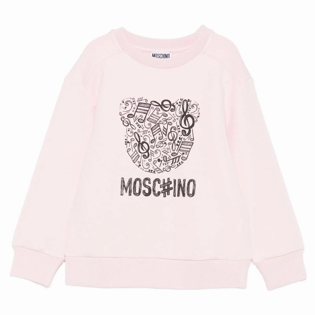 Moschino Kids Teddy Logo Sweatshirt Hidden Zipper Closure Everyday Look