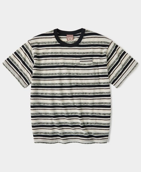 Striped Terry Comfort Dual-Pocket T-Shirt Wrinkle Resistant Cloth Essential Fit