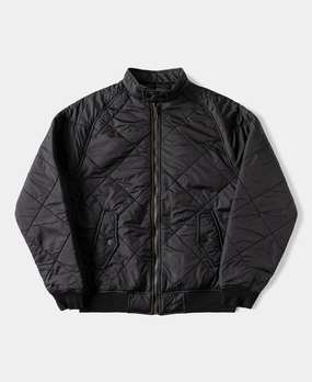 Reversible Diamond Quilted Stand-Collar Jacket - Black Smart Design