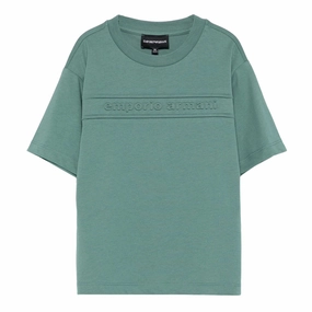 Emporio Armani Junior Logo T-shirt Daily Comfort Style Yarn Dyed Stripes