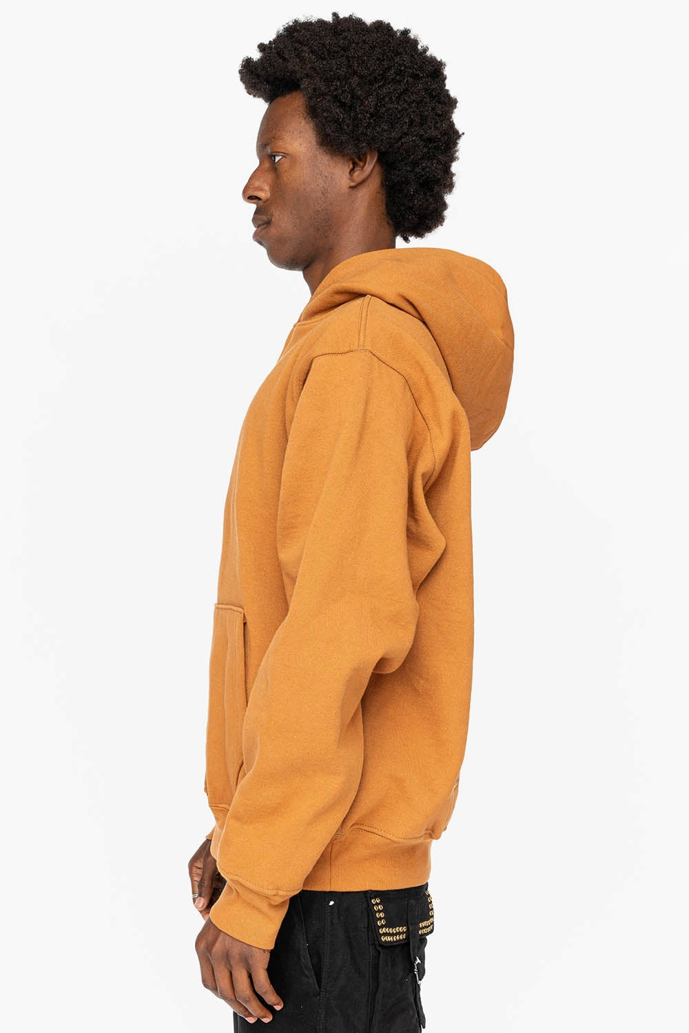 ROBIN??S HEAVY WEIGHT NATIVE AMERICAN CHIEF PULLOVER HOODIE IN CARAMEL Comfy Apparel Urban Trend