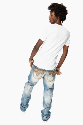 Suitable Outfit ROBIN'S LIMITED EDITION JEANS IN AQUARAMA WASH WITH STUDS AND CRYSTALS