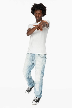 ROBIN'S LIMITED EDITION REPAIRED JEANS IN 5D LIGHT BLUE WASH Comfy Classic High Quality Daily Driven