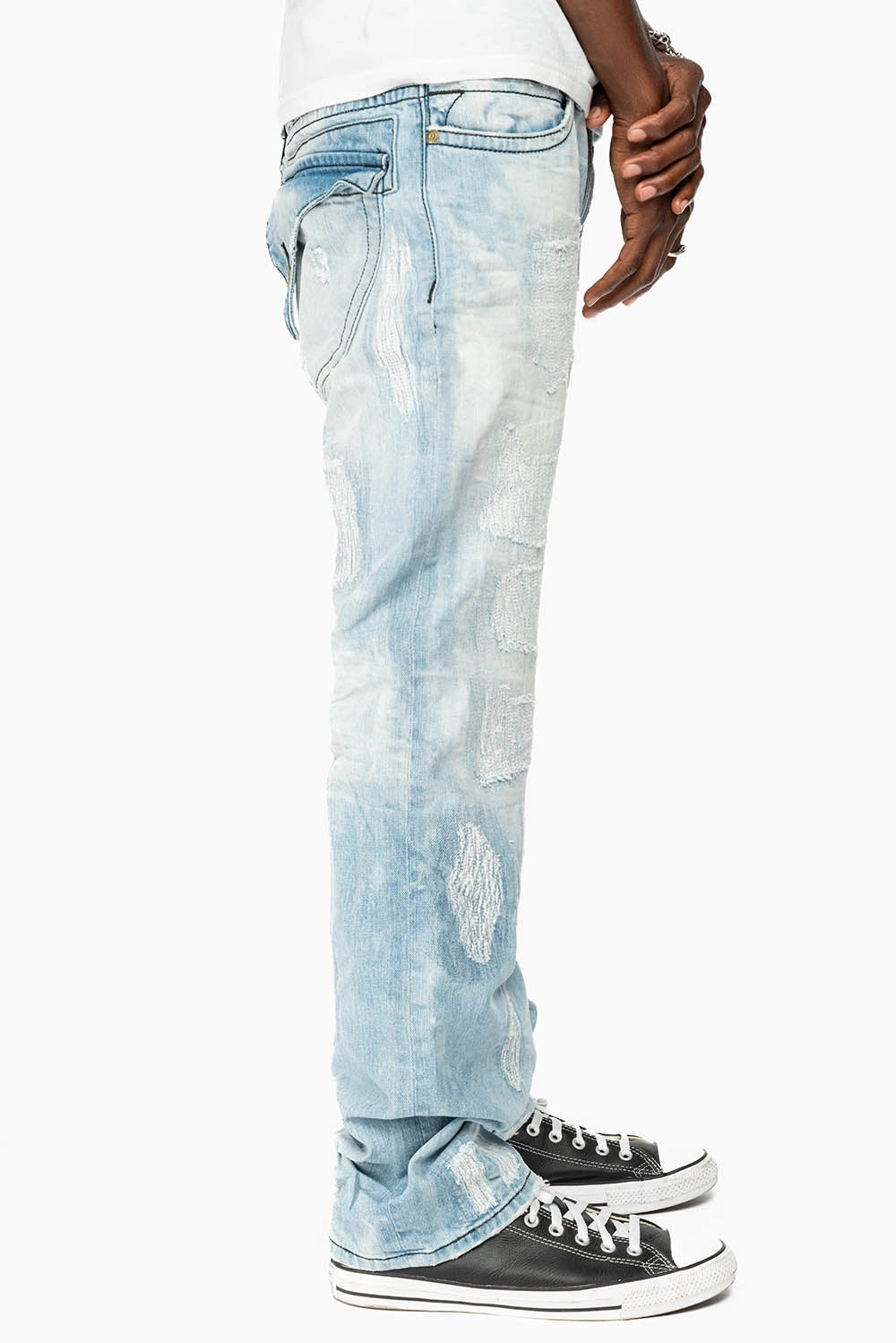 Classic Design ROBIN'S LIMITED EDITION REPAIRED JEANS IN 5D LIGHT BLUE WASH