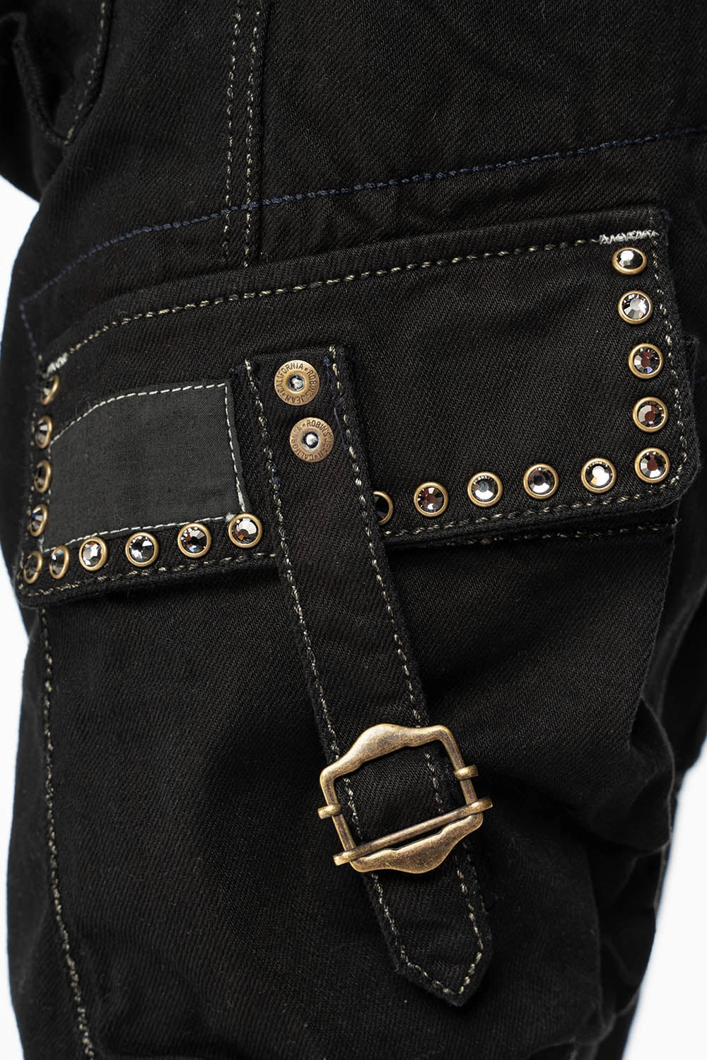 Affordable Autumn Days Breathable ROBINS LIMITED EDITION MILITARY CARGO SHORTS IN PURE BLK WITH BLK DIAMOND CRYSTALS