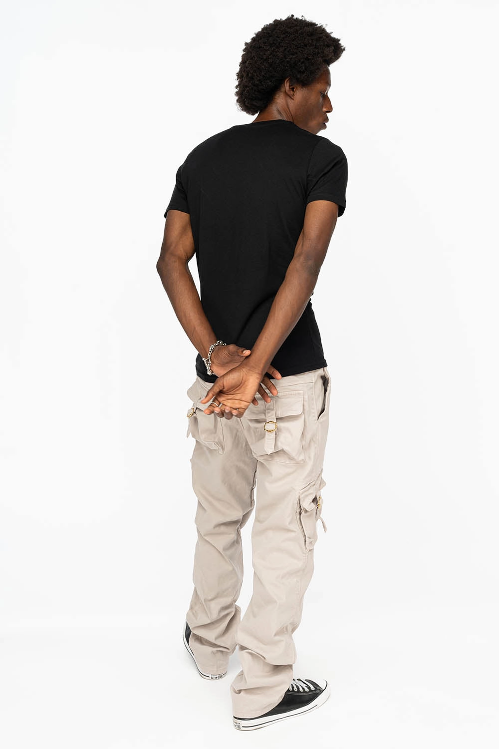 ROBINS NEW MILITARY STYLE CARGO PANTS IN STONE COLOR WASH Morning Ready