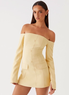 Celebration Wear Dominique Blazer Mini Dress - Yellow