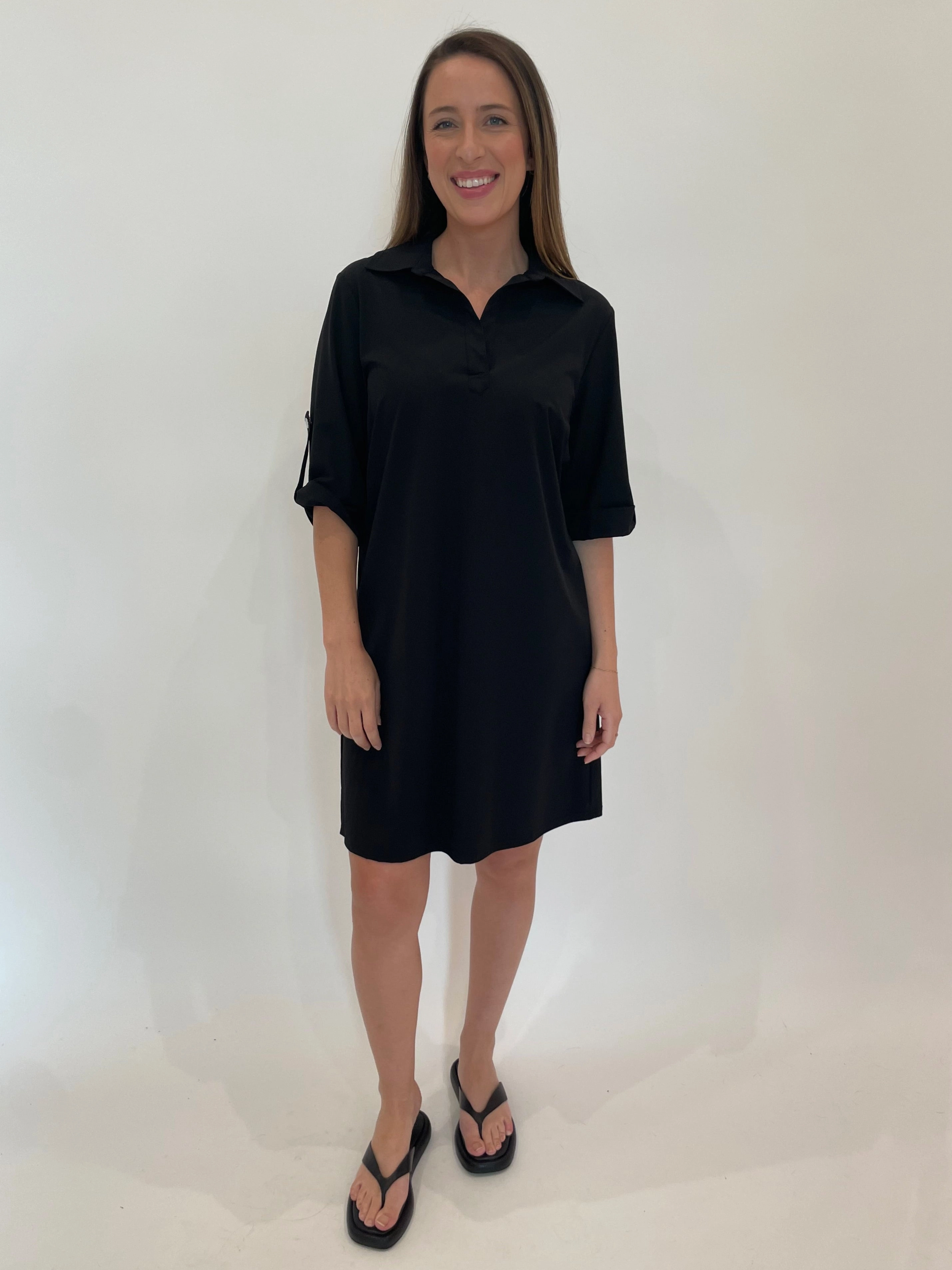 Japan Line Smooth Surface Ryan Tech Dress - Onyx