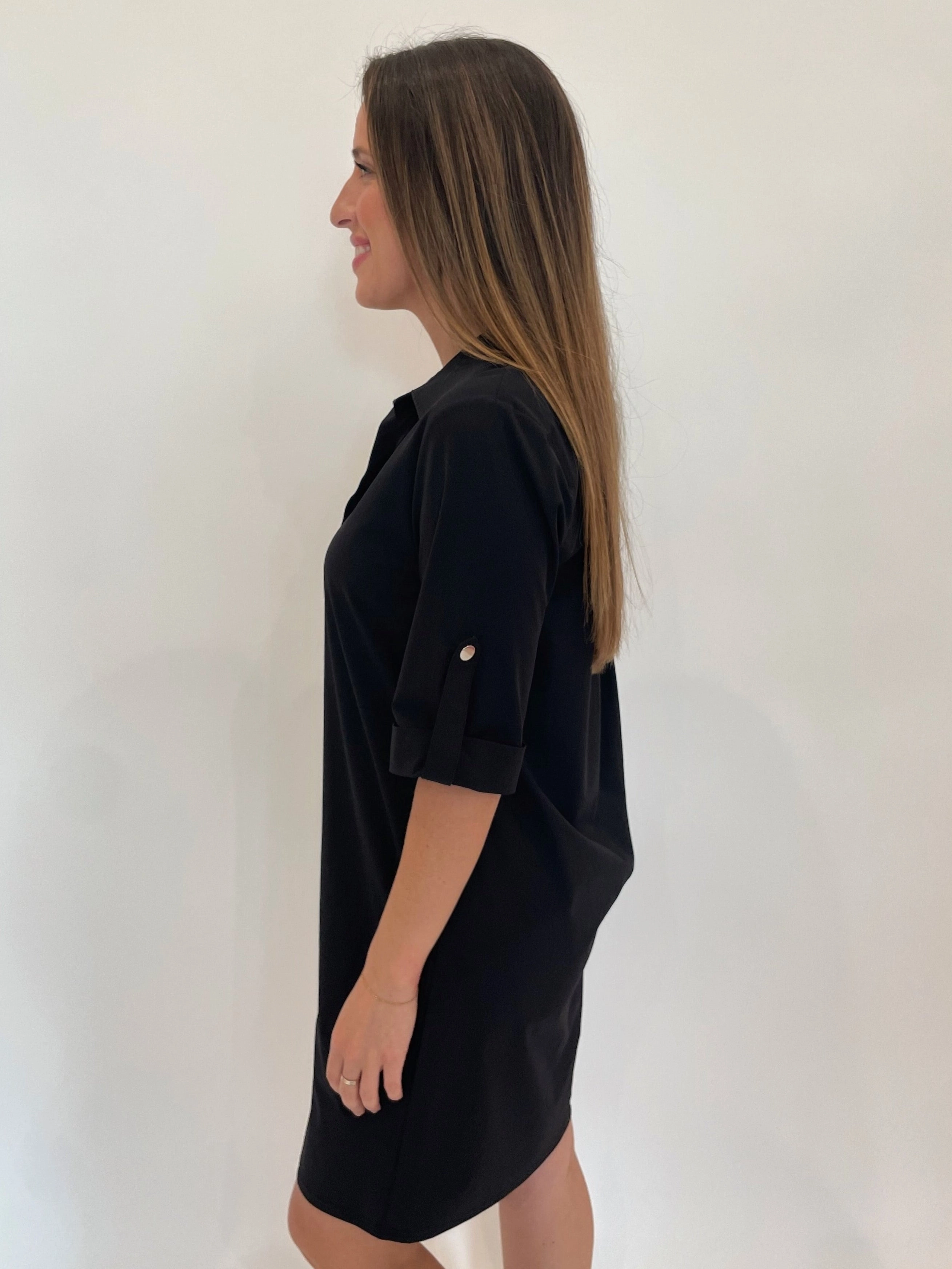 Ryan Tech Dress - Onyx Sophisticated Elegance