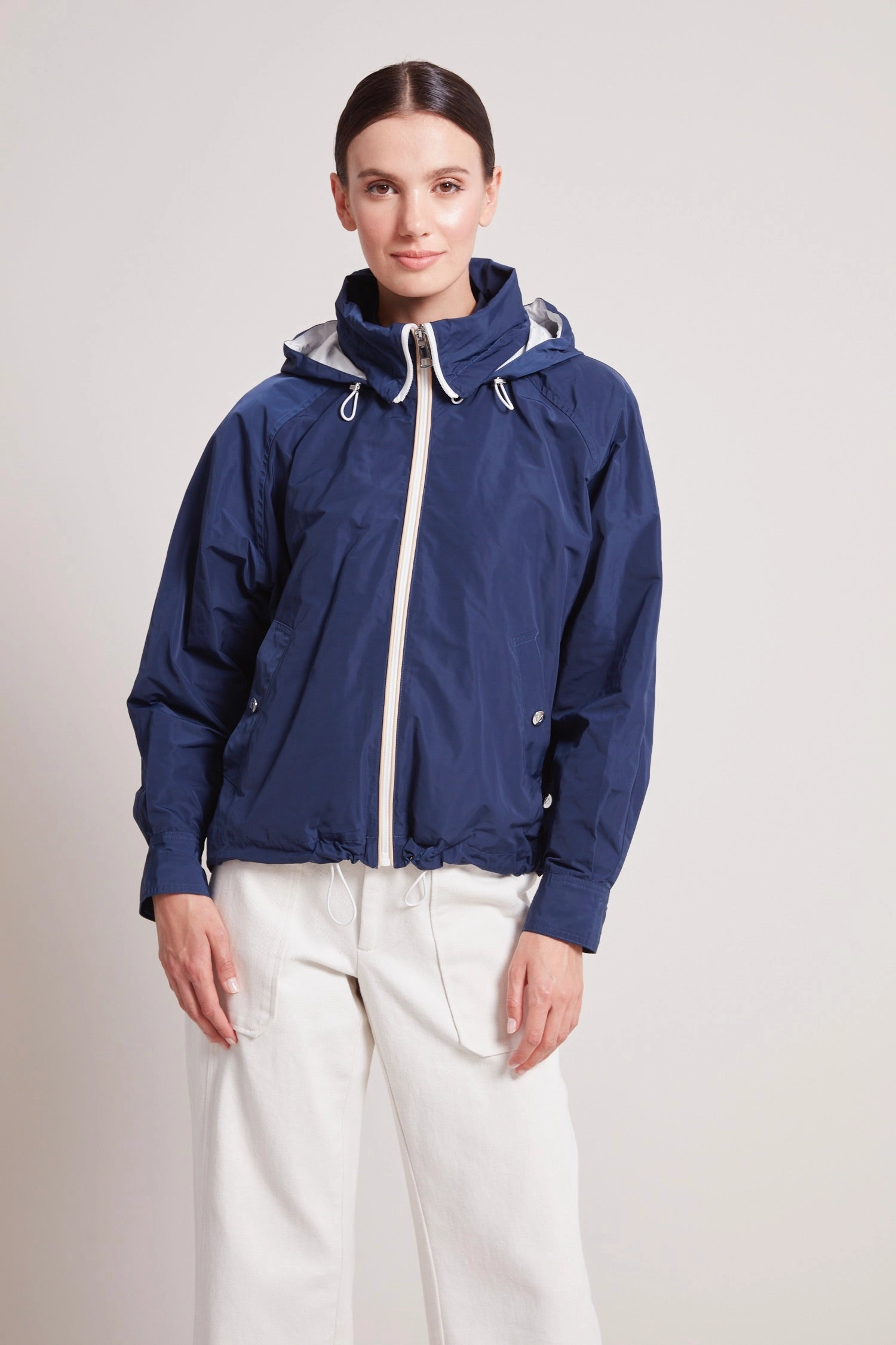 Comfy Street Piece Ryder Convertible Hooded Bomber Jacket - Navy