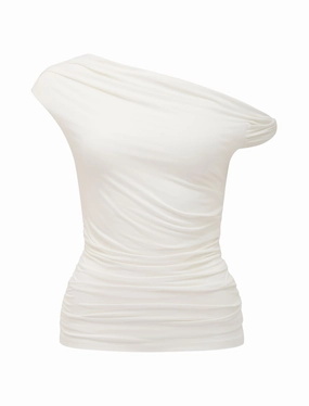 HighNeckCut Rylee Tipped Shoulder Top