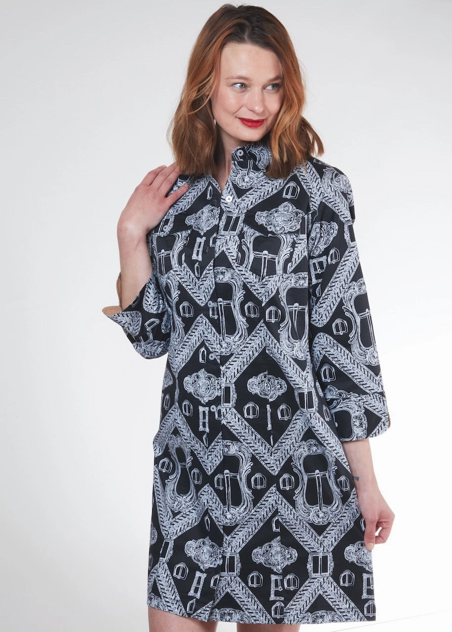 Sag Harbor Dress - Black with Buckles Walk Grace Chic Ensemble