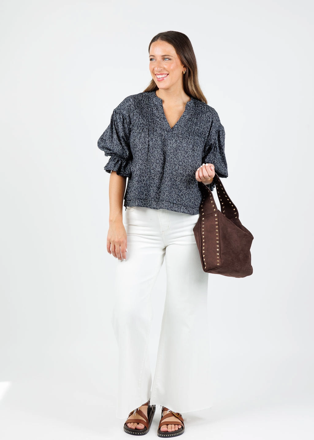 Scarlet Pintuck Printed Blouse - Santa Fe Floral Inner Layer Road Trip Ready