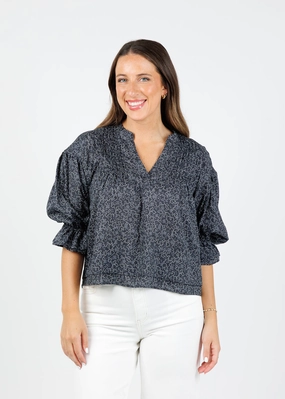 Reinforced Collar Scarlet Pintuck Printed Blouse - Santa Fe Floral