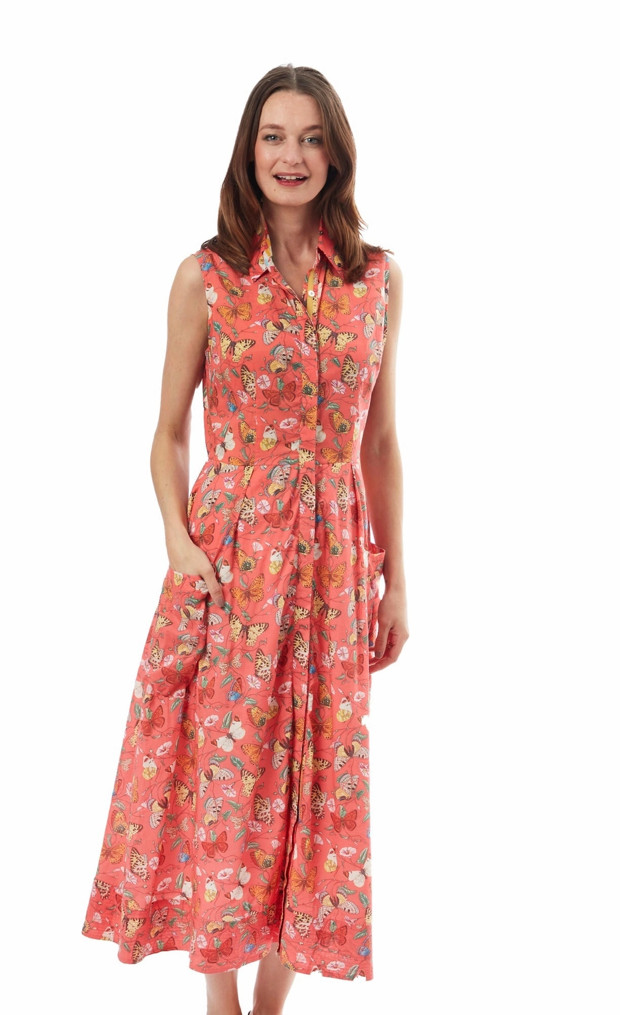 Sea Island Dress - Butterfly Print Grace Flow Abrasion-resistant