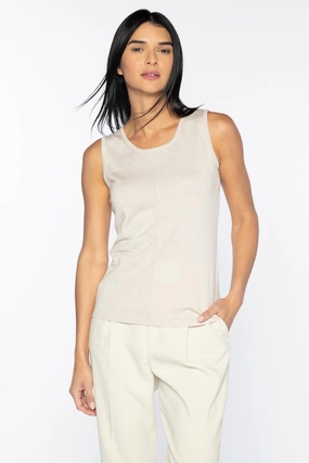 Seamed Tank Trendy Daywear Twill Weave