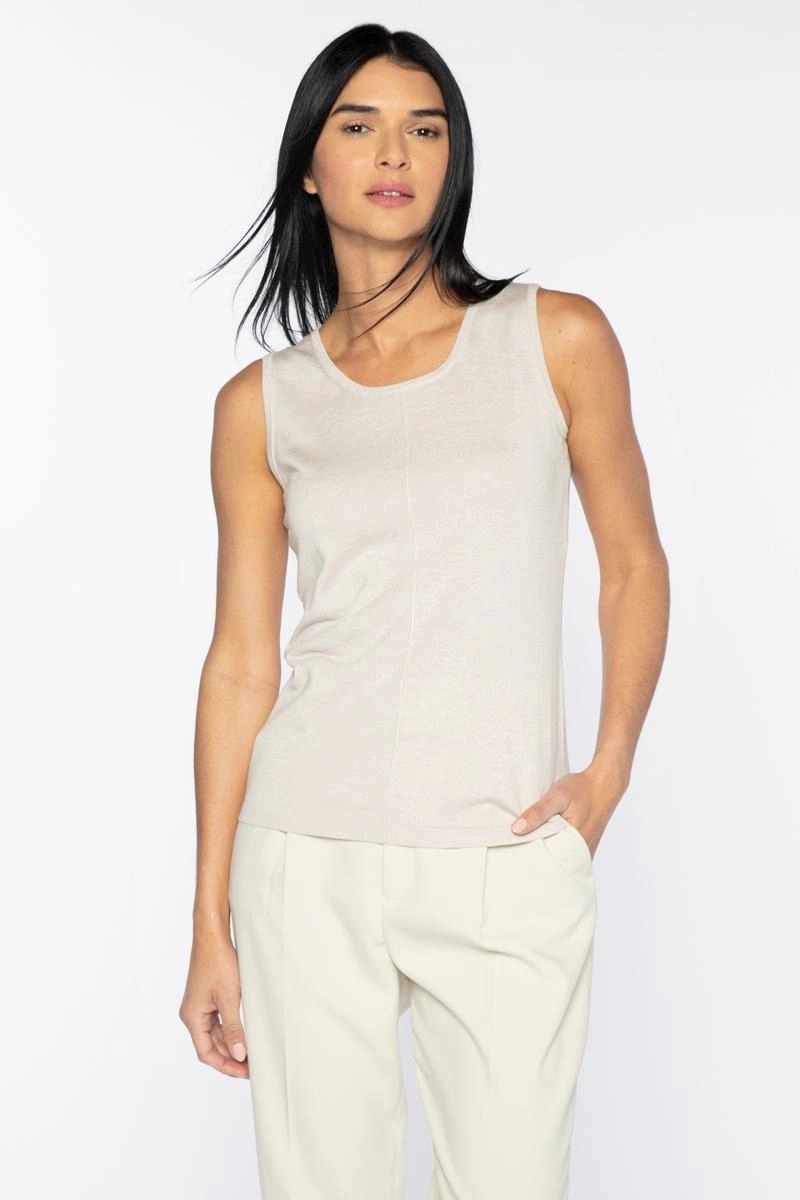 Seamed Tank Trendy Daywear Twill Weave