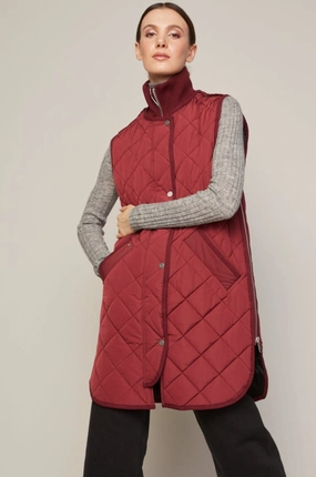 Destiny Sleeveless Quilted Vest With Zipper Detail - Porto Waterproof Technology